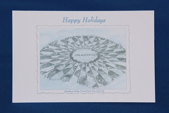 Imagine Strawberry Fields Holiday Card- Snowy Blue