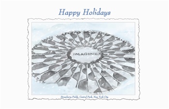 Imagine Strawberry Fields Sculpture Holiday Card
