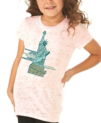 Statue of Liberty Youth Princess Short Sleeve Cotton T-shirt