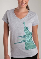 Statue of Liberty - Women's Short Sleeve V-Neck, 3 Color Design