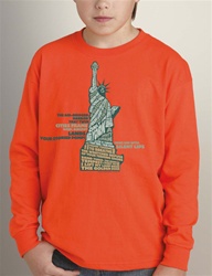 Statue of Liberty Youth Long Sleeve Cotton T-shirt
