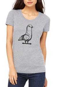 Pigeon with a New York Attitude - Womens Scoop Short Sleeve White T-shirt