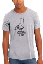 Pigeon with a New York Attitude - 'YOU LOOKING AT ME?'- Mens Crew Neck Short Sleeve